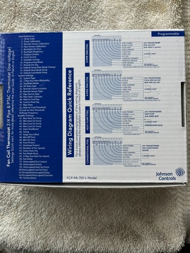 FCP-PA-701-L Johnson Controls 24V 7-DAY Prog Fan Coil & Ptac OEM FCP-PA-701-L - Picture 2 of 3