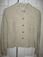 Womens Tan ANN TAYLOR LOFT Lined Linen Blend Blazer Jacket 0   ss