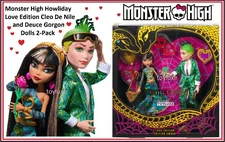 Monster High Howliday Love Edition Cleo & Deuce Valentine's Day Doll 2 pack NEW