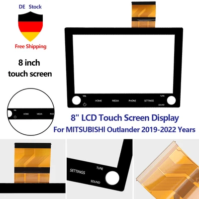 2 Knöpfe 8" Touchscreen Digitizer für 2019-22 Mitsubishi Outlander MK3 SAT Radio - Bild 1 von 4