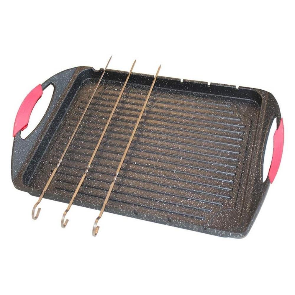 Bistecchiera griglia multiuso effetto Pietra fondo induzione cm.43x27