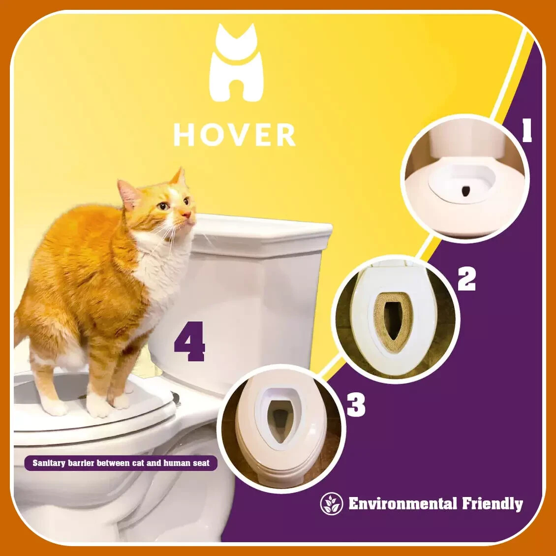 😺  HOVER CAT ~Toilet Training Kit for Cats ~ Premium (Round)