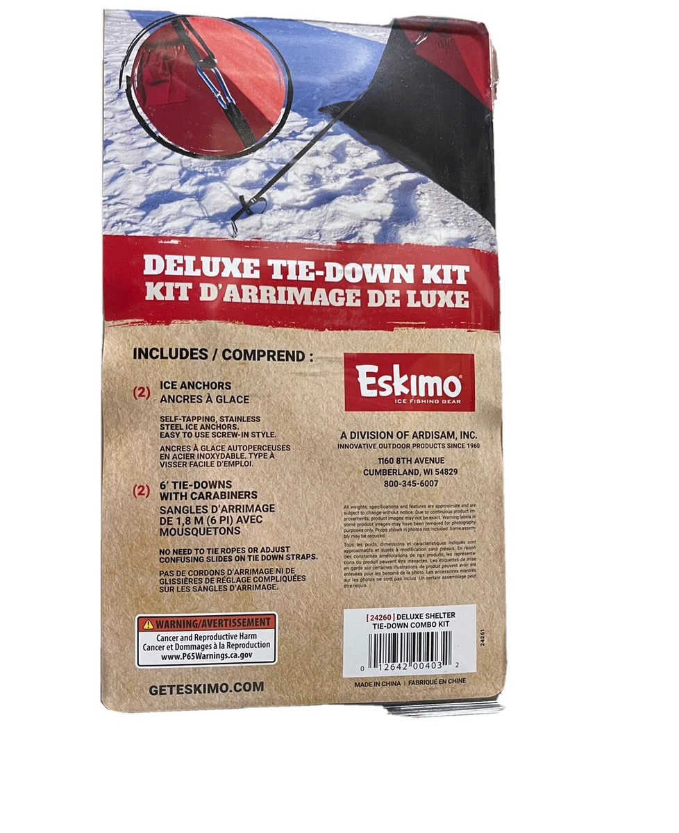 24260 New Eskimo Deluxe Ice Shelter Strap Tie Downs Anchor Combo
