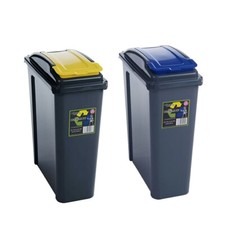 25L Slimline Plastic Recycle Recycling Bin Waste Storage Dustbin Kitchen Garden