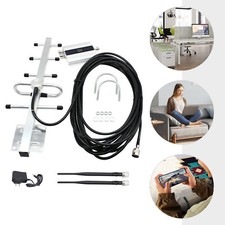 2G 3G 4G Mobile Cell Phone Signal Booster Amplifier Repeater GSM 900MHz Yagi Set