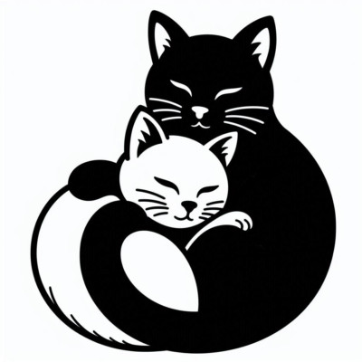 Cute Cuddling Hugging Kitties Cats Vinyl Sticker Decal