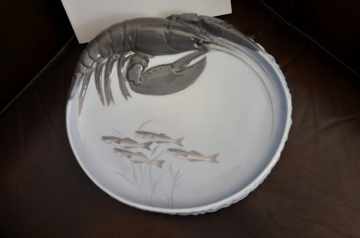Royal Copenhagen Large Big Plate Charger Lobster Fish Mint Factory First 485