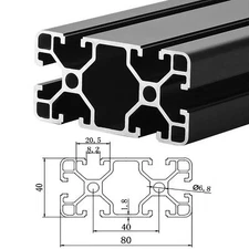 2pcs 4080 T Slot Aluminum Extrusion European Standard Linear Rail 40x80x1000mm