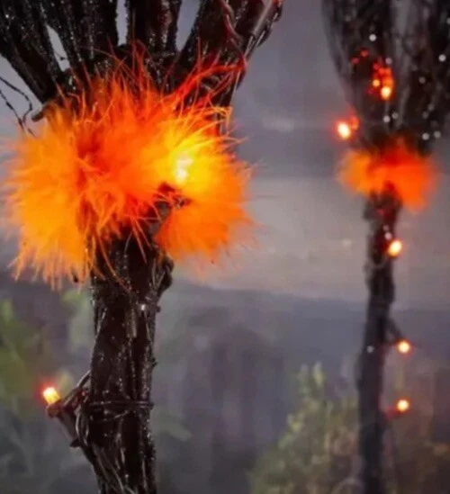 Animatronic Halloween Home Depot 3 ftorange Pathway Lights with Black Broom - Bild 2 von 4