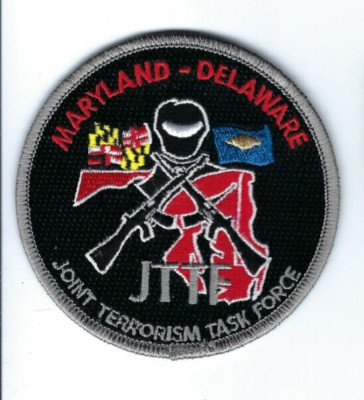 Md Task Force *RARE* Maryland MD Delaware DE Joint Terrorism Task Force JTTF patch ...