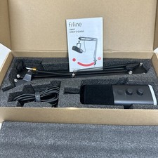 Microphone Fifine XLR/USB AmpliGame AM8 for Podcast Recording/Streaming Black