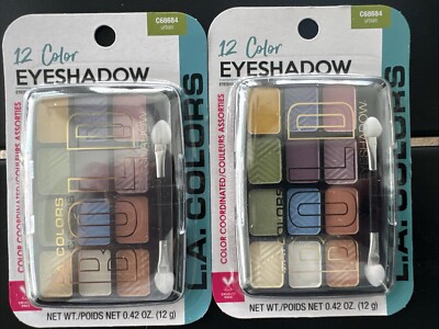 SET OF 2 L.A. COLORS 12 COLOR EYESHADOW Urban C68684 Traditional