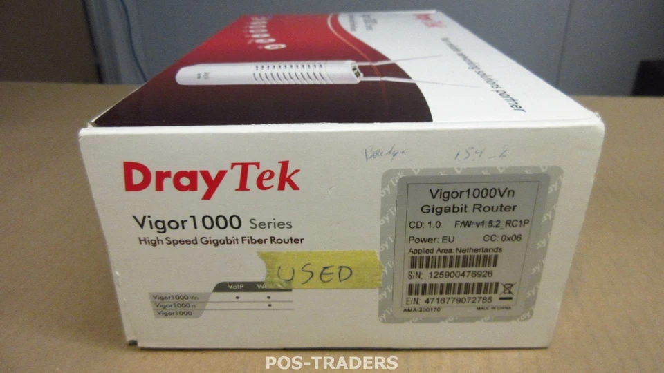 DrayTek VIGOR1000VN HighSpeed Gigabit Fiber Router Wireless Firewall USED IN BOX - Bild 2 von 2