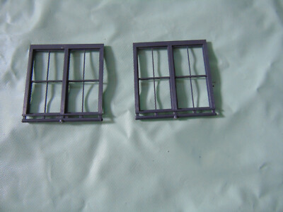 Grandt Line S Scale #4038B Double 4 Pane RGS Depot Style Window Lot of 2