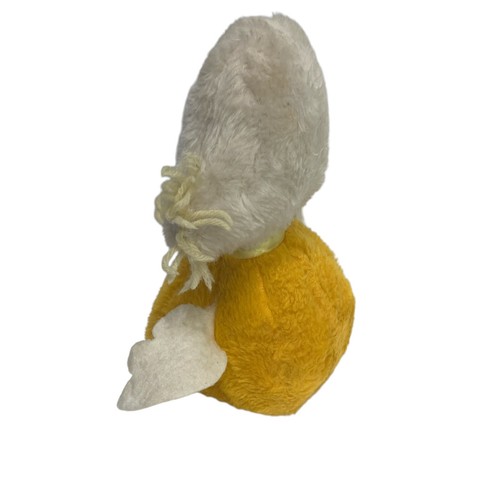 Vintage Eden Duck Rattle inside Stuffed Animal Plush Bow 9" Yellow White READ - Picture 6 of 21