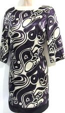 Worthington Vintage Women's Dress Size S Black Purple Silky