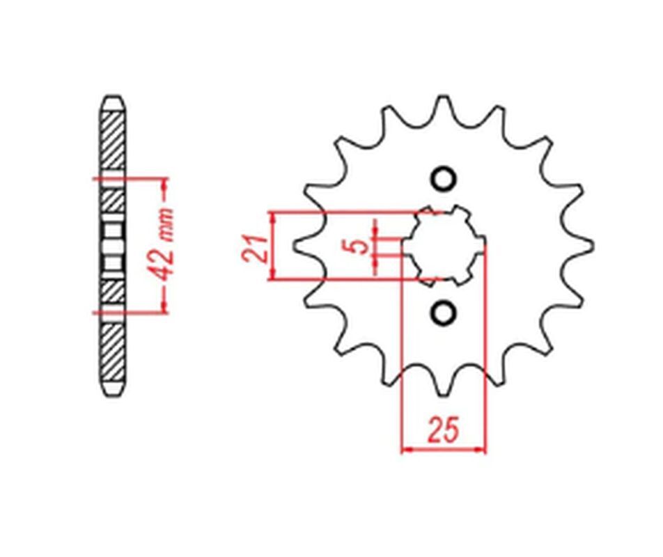 Pignon avant 350 14 dents Honda XR600R 1991-2000 TRX 400EX