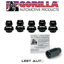 5 Gorilla Wheel Locks Blacktoyota Factory Style 12mm X 1.50 73631tbcb-5