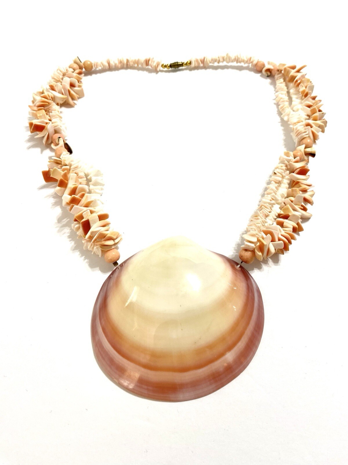 Vintage Clam Shell Massive Statement Necklace Mer… - image 2