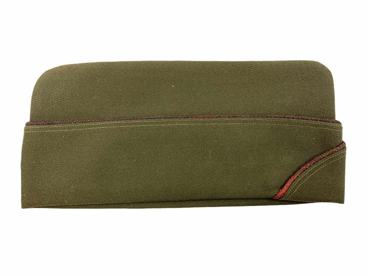 WW2 US Army Olive Drab Piped Wedge Cap Size Small Vintage Military Hat