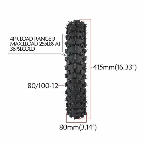 Motorcross 3.00-10 Tire Tube 2.75/3.0-10  For CRF50 XR50 CRF70 PW50 Pit Bike  - Picture 2 of 5