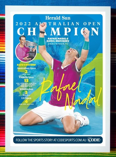 Framed RAFAEL NADAL 2022 Australian Open Champion Tennis Poster 45 x 32 x 3cm - Picture 1 of 3