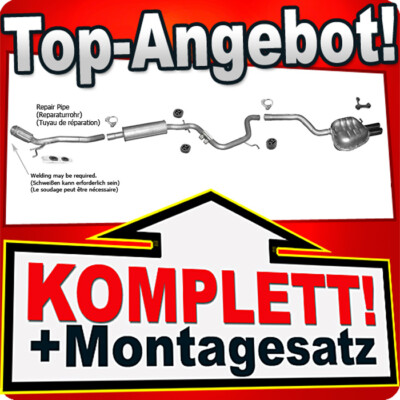 Auspuff für SKODA OCTAVIA II 1.9 TDi +Rohr +Chrom Auspuffanlage