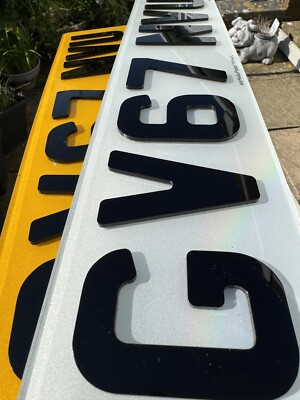 4D LASER CUT BLACK  NUMBER PLATES OPTIONAL BLACK BORDER
