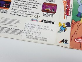 Simpsons Bartman meets Radioactive Man NES Rental Cut Box ONLY *DAMAGED