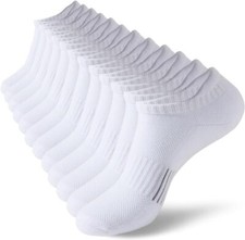 Running Ankle Socks for Women Athletic Cotton 6-8, 6 Pairs Only White