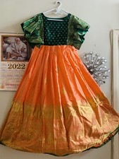 Indian Bollywood Kanchipuram Pattu Women Ethnic Dress Party wear Long Gown