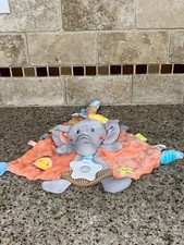 Appease GREY ELEPHANT Lovey Security Blanket Ribbon 11" Teether Triangle J9