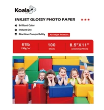 Koala Premium Photo Paper 8.5x11 Glossy 61lb 100 Sheets Inkjet Printer HP Canon