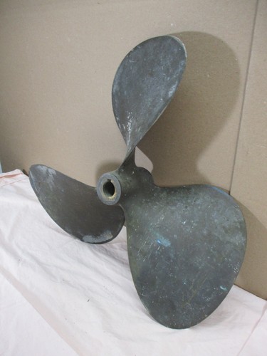 HUGE Antique  3 Blade Brass Bronze Boat Propeller 20" Dia. Nautical Decor 687B - Picture 3 of 15