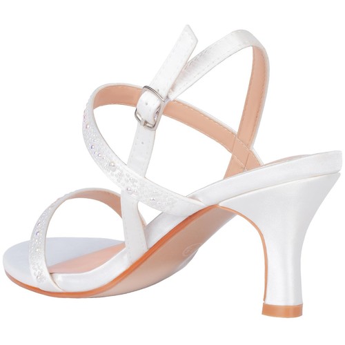 SheSole Women's Bridal Wedding Heels Sparkly Rhinestone Kitten Heel Sandals - Picture 49 of 51