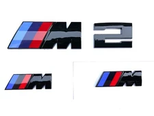 Set 3pcs Gloss Black Style For  M2 Emblem+2 Fender M Emblems