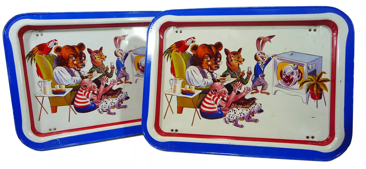 Vintage CHILDREN S CIRCUS ANIMAL T.V. TRAYS 1960 s 2 Trays