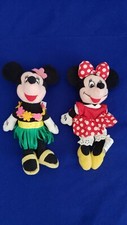 Vintage lot of 2 - Hula Minnie, Red Bow Mini Bean Bag Plush 9" from Walt Disney