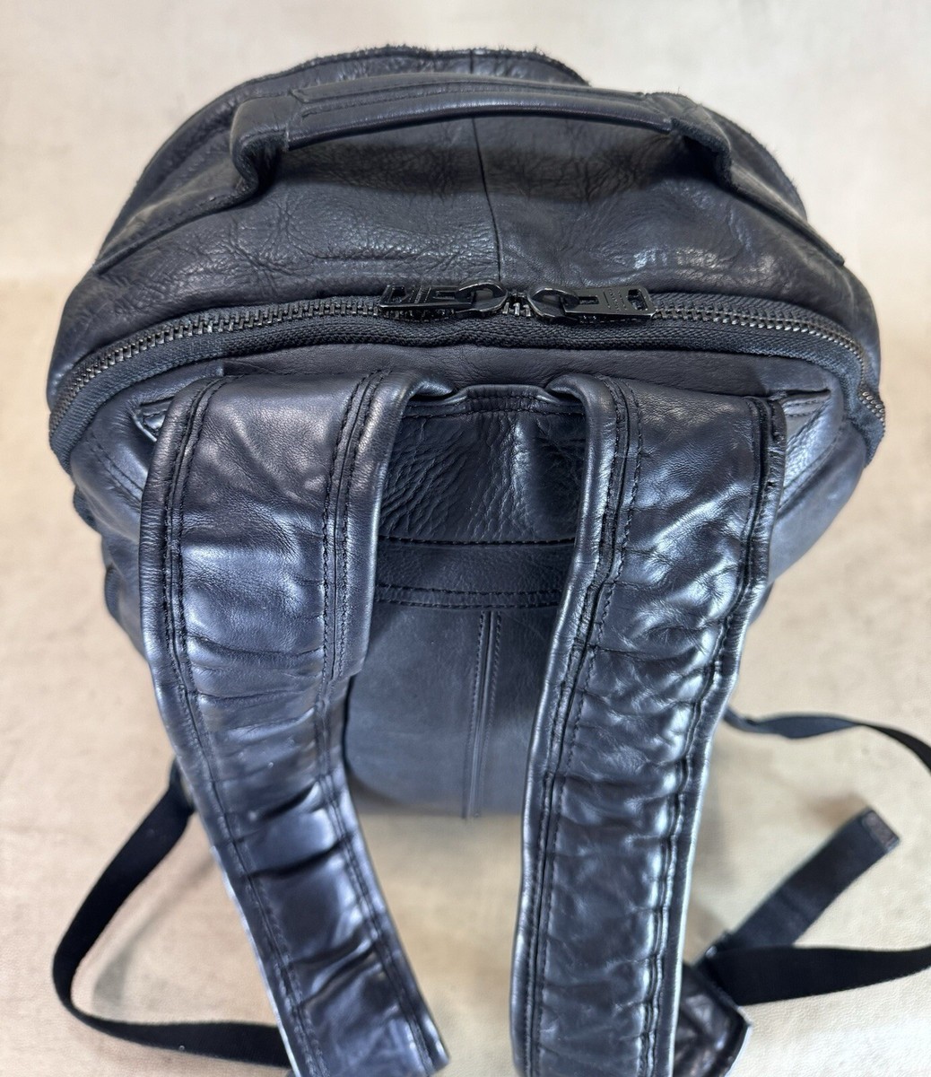 AllSaints HOSHI LEATHER RUCKSACK IN WASHED BLACK Backpack
