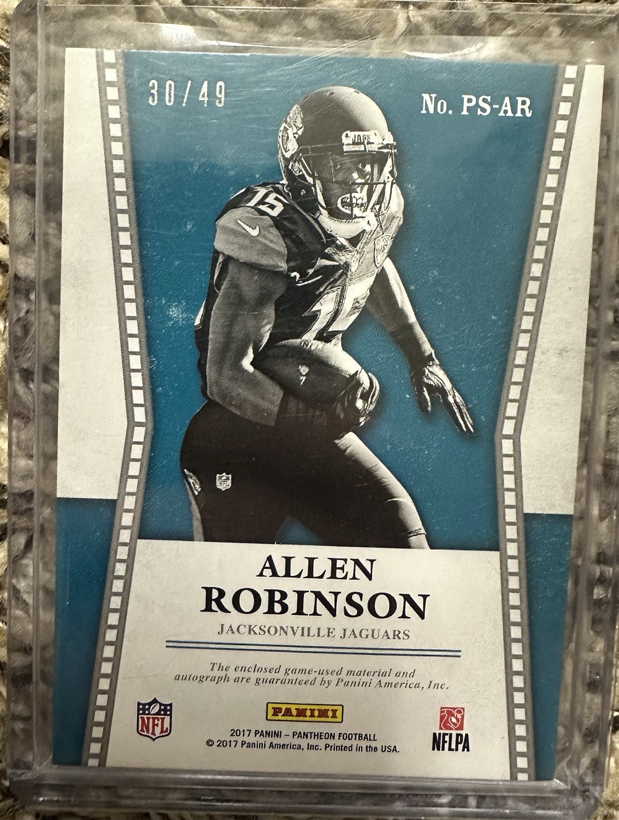 2017 Pantheon Football Allen Robinson Game Used Patch Auto #30/49 Jaguars view 2