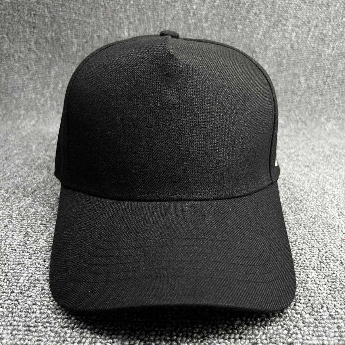 '47 Brand MVP Blank Black Snapback Hat Plain Structured Curved Brim Cap