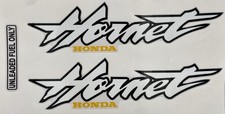 2 adesivi scritte nere su Fondo Bianco per serbatoio Honda Hornet