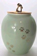 Lines Arte Ceramic Pet Urn for Dog or Cat Ashes Medium Paw Print Memorial Jar