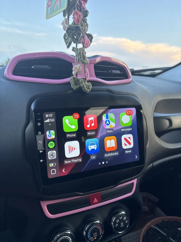 9" Autoradio Per Jeep Renegade 2015-2020 Android 14 CarPlay GPS Navi DSP 4G+64GB - Immagine 3 di 4