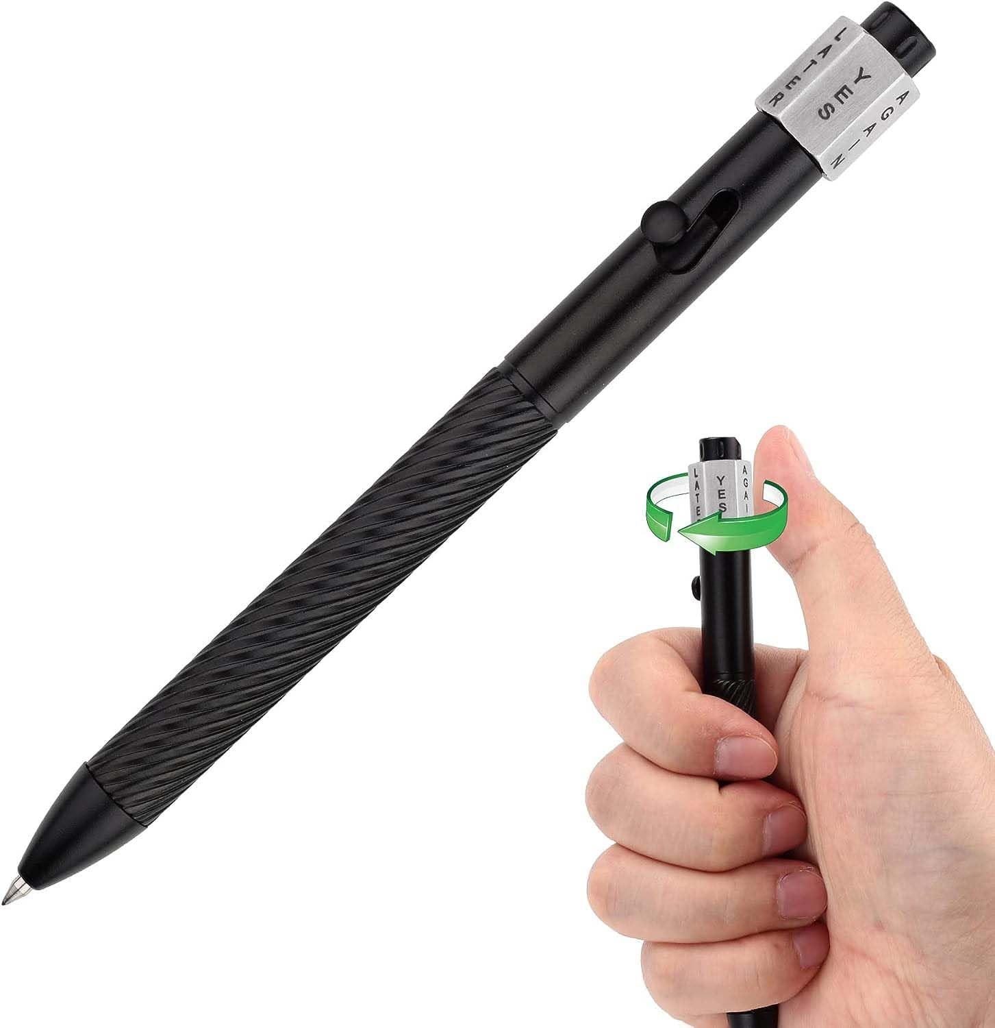 Stylo à bille fidget spinner rechargeable avec encre gel noire pour adulte