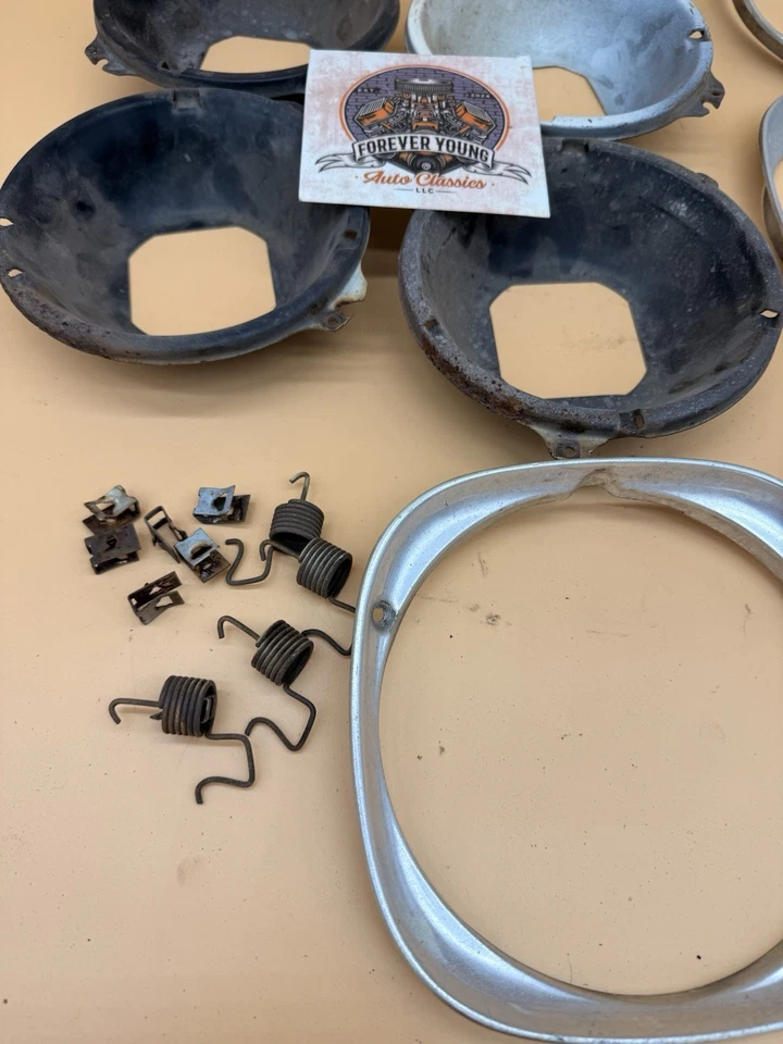 1970-1972 Pontiac Lemans E Tempest Conjunto de Moldura para Farol ORIGINAL - Imagem 2 de 4