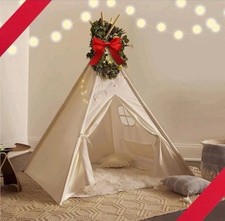 Teepee Tent for Kids, 100 Cotton Play Tent w Padded Mat  Star Lights, Quality