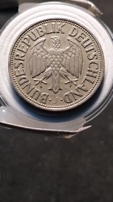 Rare 1950-F Germany 1 Deutsche Mark Coin Struck with Multiple