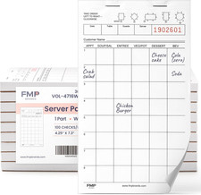 (500 Sheets) Server Note Pads Paper, Guest Check for Servers, Guest Check Pads,