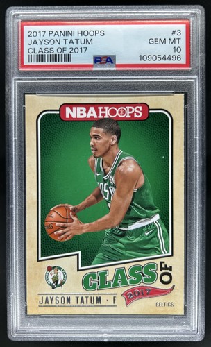 2017-18 Panini Hoops Jayson Tatum Class of 2017 Rookie RC #3 Celtics PSA 10